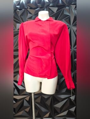 IB fusion Red Button-Down Blouse